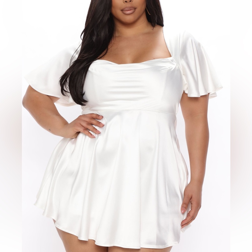 White Satin Mini Dress